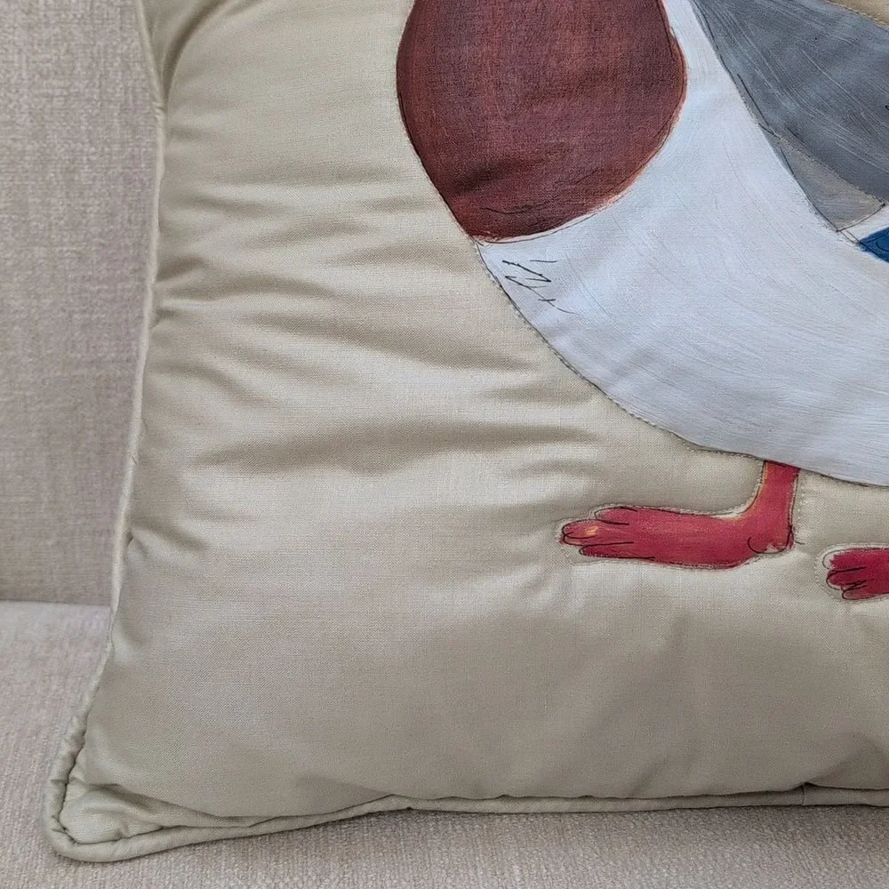 Vintage Hand Painted Mallard Duck Throw Pillow by Feather Your Nest